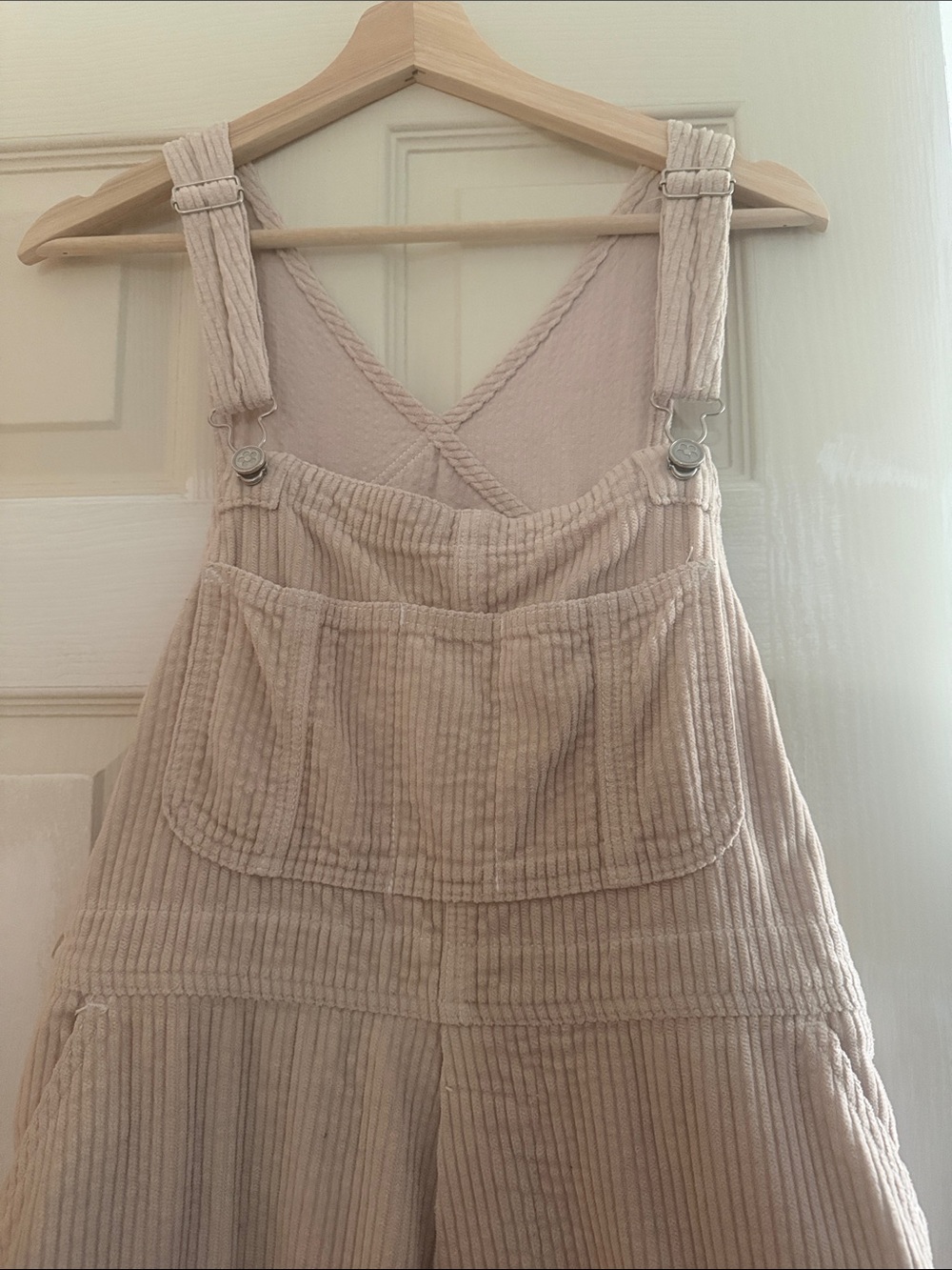 Lisa Says Gah Cream Corduroy Overalls